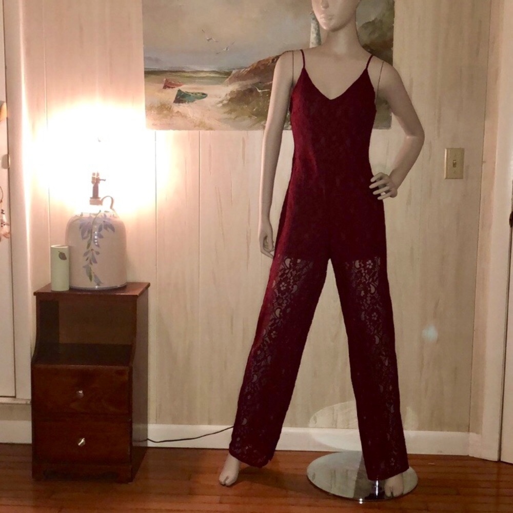 Maroon Jumpsuit / Cami - Forever 21